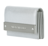 Nick & Nicole Crystal Accordion Wallet, Silver, Made in Korea