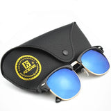 Mixed Classic Style Polarized Sunglasses Women High Fashion Polaroid Glasses Half-Gold Frame Sunglass With Leather Case