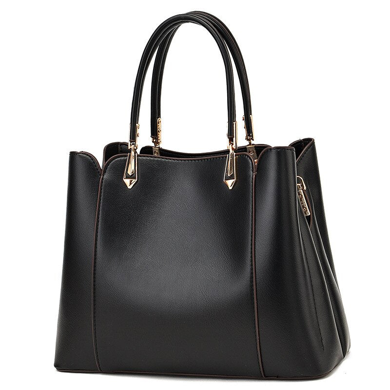 Retro Large Women Bag Tote Bags PU Leather Luxury Designer
