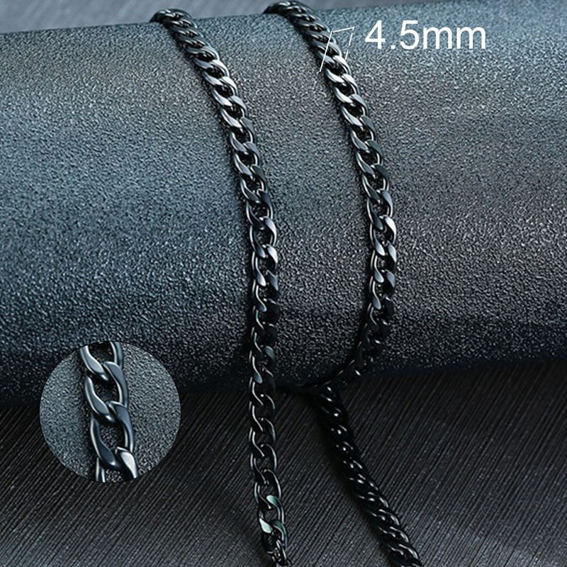 7.5mm Gold IP Stainless Steel Men's Chain Necklace