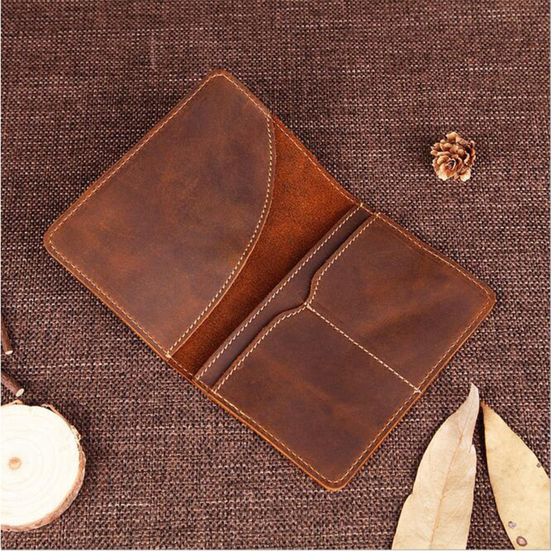 Rectangular Polished Leather Passport Wallets, Style : Antique