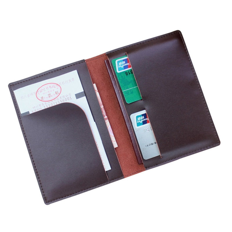 Designer Soft Leather Men Passport Cover Split Leather Business Passpo