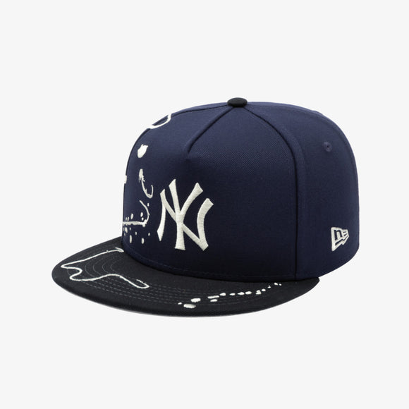 New Era 2025 MLB New York Yankees Dripping Square Visor 5-Panel Snapback, Navy