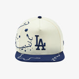 New Era 2025 MLB LA Dodgers Dripping Square Visor 5-Panel Snapback, Chrome White