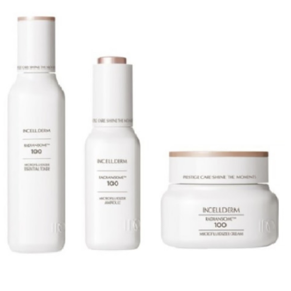 INCELLDERM RADIANSOME™100 MICROFLUIDIZER Cream & Ampoule & Toner Kbeauty