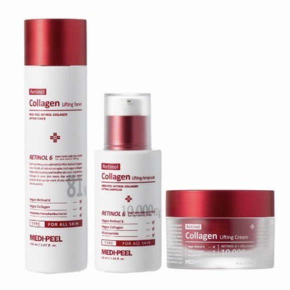 MEDI PEEL Retinol Collagen Lifting Ampoule 50ml + Toner 150ml  + Cream 50g / Anti-aging Kbeauty