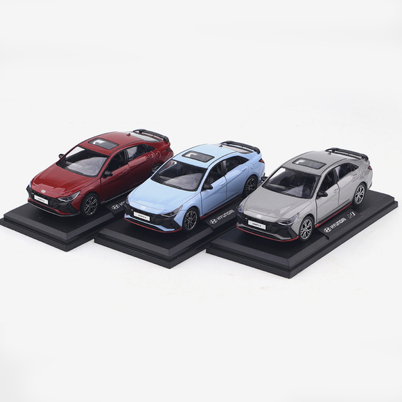 Hyundai Motor Avante N 1:38 Diecast Scale Miniature Red + Blue + Gray