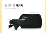 Korean Noble Double BC Ceramic Ocarina Black + Leather Pouch / Korea