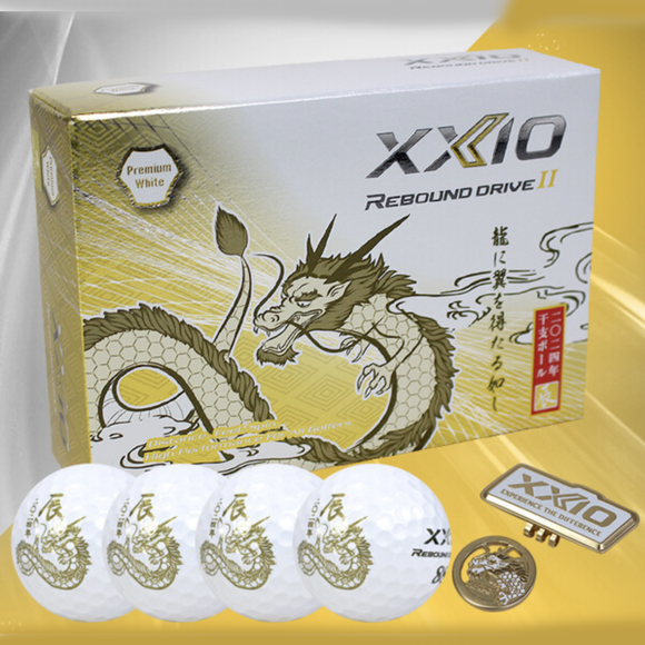 Xexio 2024 New Year Dragon Rebound High Rebound Golf Ball 4 Ball Marker Set