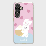 SAMSUNG Galaxy S24 Knotted Cream Bunny Impression Case / Korea