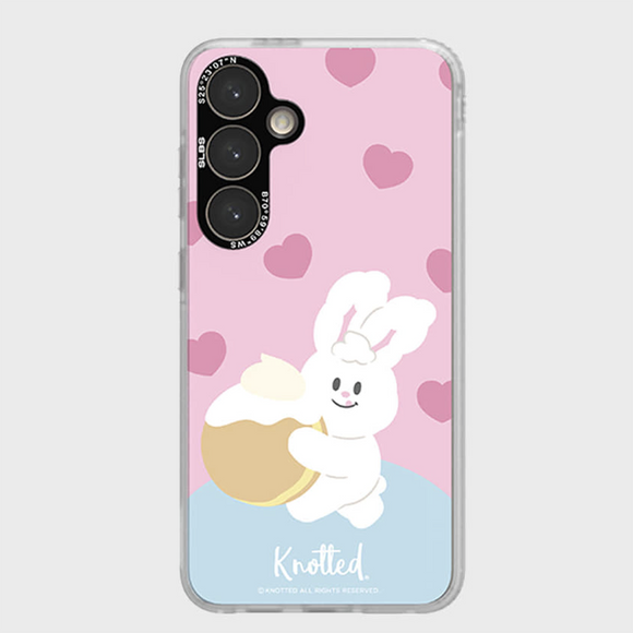 SAMSUNG Galaxy S24+ Knotted Cream Bunny Impression Case / Korea