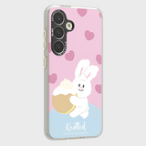 SAMSUNG Galaxy S24 Knotted Cream Bunny Impression Case / Korea