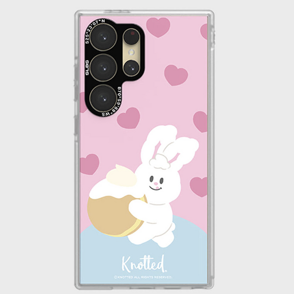 SAMSUNG Galaxy S24 ultra Knotted Cream Bunny Impression Case / Korea