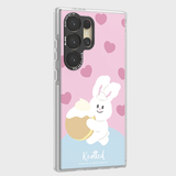 SAMSUNG Galaxy S24 ultra Knotted Cream Bunny Impression Case / Korea