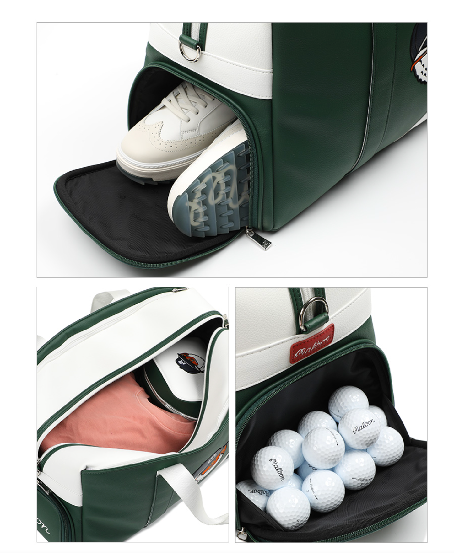 ★MALBON GOLF★ New basic boston bag Green / Beige Malbon Golf Korea] Color Block Boston Bag GREEN | eBay