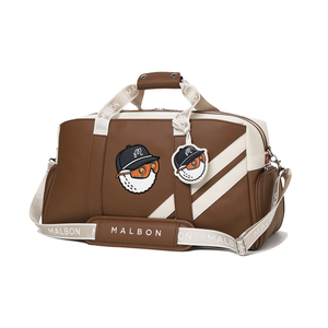 Authentic Malbon Golf Player Classic Boston Bag,  Brown Color