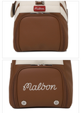 Authentic Malbon Golf Player Classic Boston Bag,  Brown Color