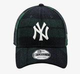 New Era MLB New York Yankees Tweed Check Ball Cap, Navy/Green / Free Size