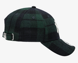 New Era MLB New York Yankees Tweed Check Ball Cap, Navy/Green / Free Size