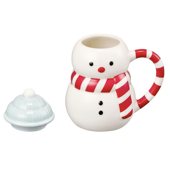 Starbucks Korea 2024 Holiday Friends Snowman Lid Mug 355ml, Starbucks HolidayFriends Mug