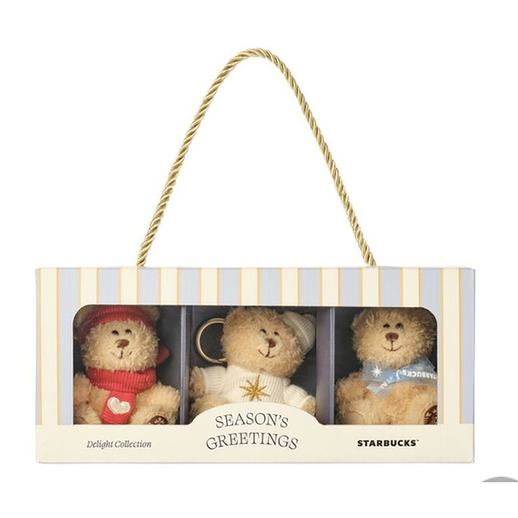 Starbucks Korea 2024 Holiday Delight Bearista Keychain set