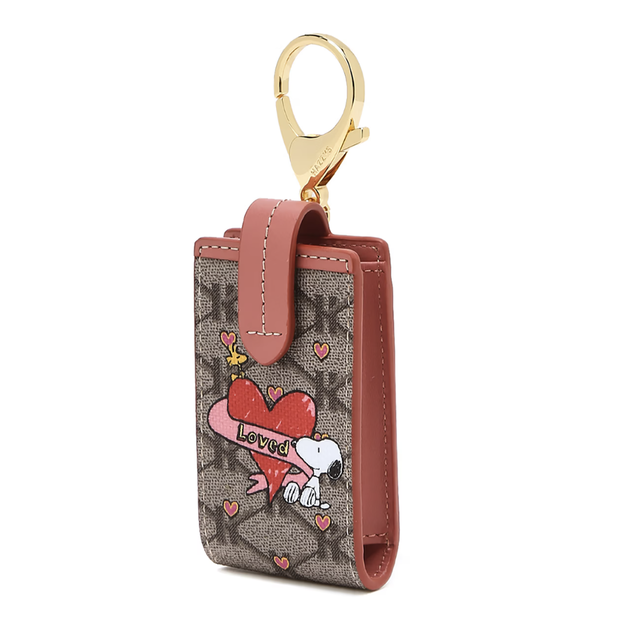 HAZZYS x PEANUTS Signature Pattern Dark Brown Leather Snoopy