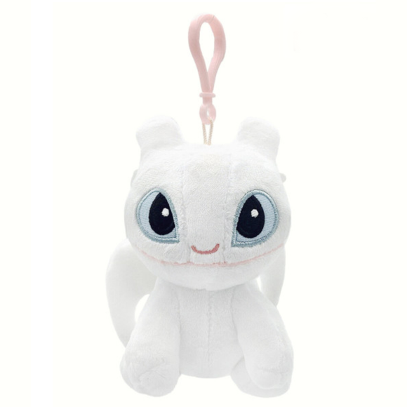 How To Train Your Dragon 3 Light Fury Plush Doll Sitting Keyring 12cm