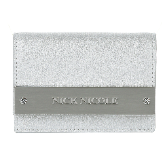 Nick & Nicole Crystal Accordion Wallet, Silver, Made in Korea