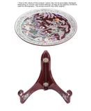 Korean luxury mother-of-pearl Wolsonghak round tray 30cm, mother-of-pearl lacquerware decorative tray, Made in Korea