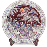 Korean luxury mother-of-pearl Wolsonghak round tray 30cm, mother-of-pearl lacquerware decorative tray, Made in Korea