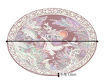 Korean mother-of-pearl miniature pine and crane tray 18cm, by Jang Tae-bok