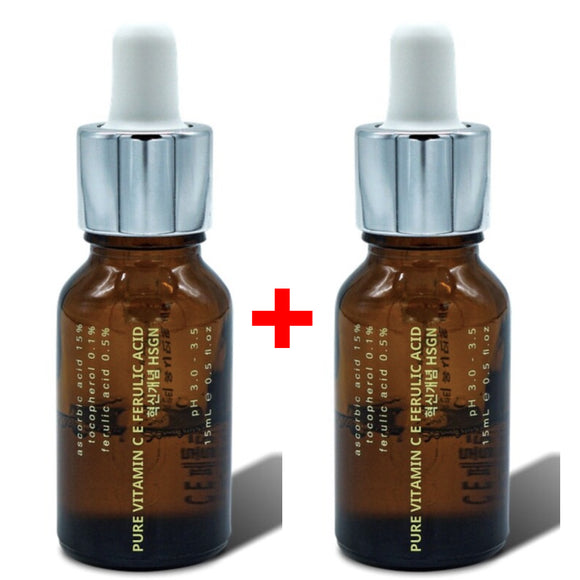 HSGN Pure 15% Vitamin C E Ferulic Acid Serum 15ml + 15ml / Moistur Antioxidant KBeauty