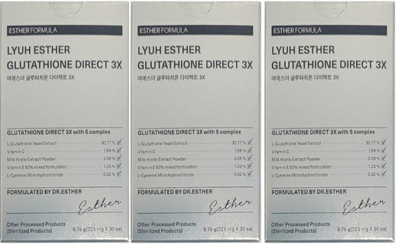 3box(90sheets), Esther Formula Lyuh Esther Glutathione Direct 3X Film 325mg / Kbeauty