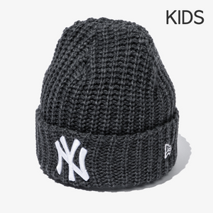 New Era KIDS MLB New York Yankees Big Rib Cuff Beanie, Dark Heather Grey / 2024