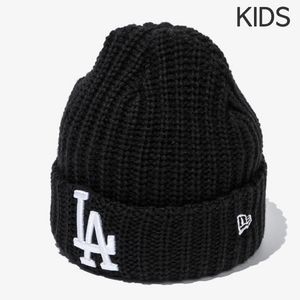 New Era KIDS MLB LA Dodgers Big Rib Cuff Beanie, Black / 2024