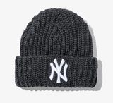 New Era KIDS MLB New York Yankees Big Rib Cuff Beanie, Dark Heather Grey / 2024