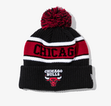 New Era NBA Chicago Bulls Pom Pom Beanie, Black  / 2024