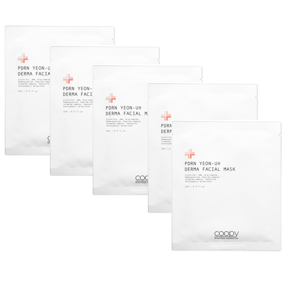 Coopy PDRN YEON-UH Derma Face Mask 23ml x 5 Sheets, Hydrating Moisturi ...