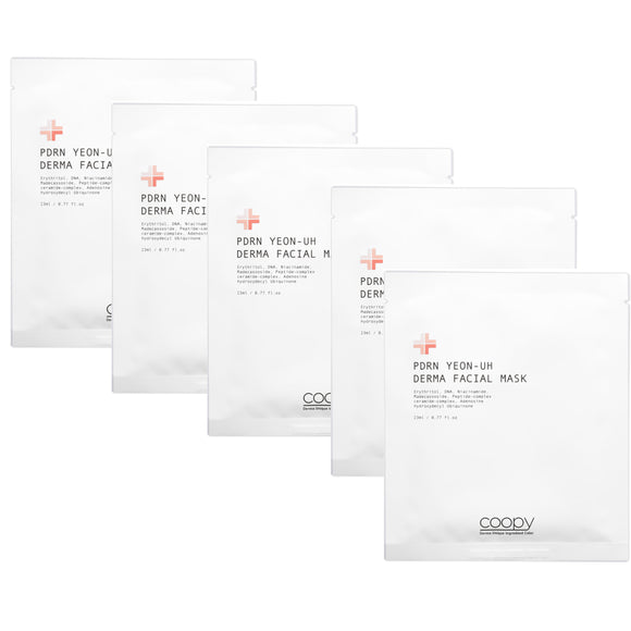 Coopy PDRN YEON-UH Derma Face Mask 23ml x 5 Sheets, Hydrating Moisturizing