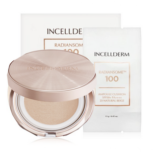 INCELLDERM RADIANSOME™100 AMPOULE CUSHION No.21 Light Beige (13g + refill 13g )SPF50+ PA++++/Kbeauty