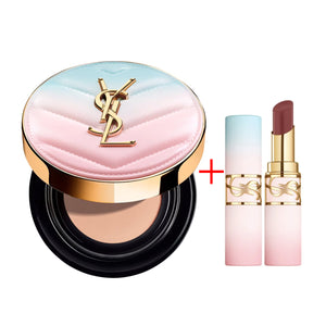 YSL Love Collection NEW Touche Eclat Glow-Pact Cushion #B10 & NEW Candy Glow Lip Balm #7B