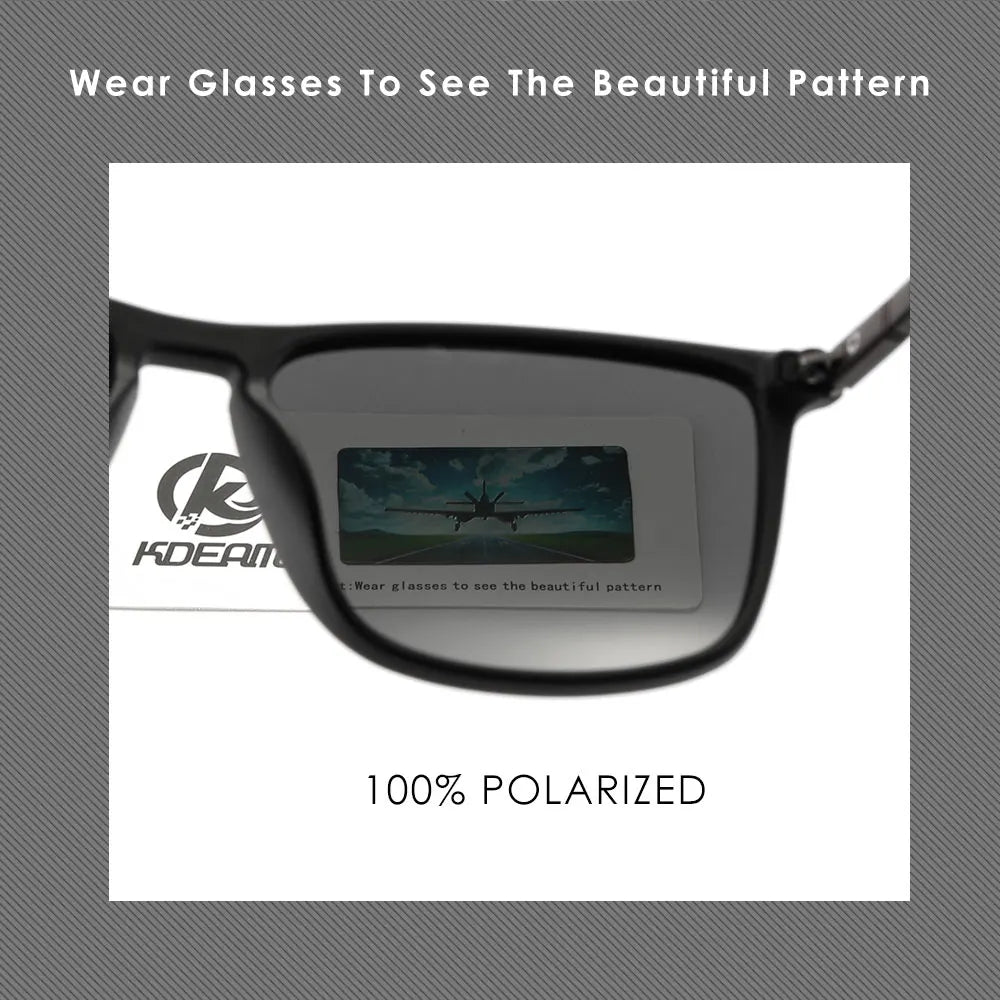 Kdeam 2022 New Luxury Polarized Sunglasses Men's Driving Shades Fishing Travel Golf Sunglass male Sun Glasses CE C4Blue Frame / Package