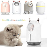 USB Mini Bear Humidifier - Cute Pet Design for Household, Car, and Aromatherapy with LED Mist Maker