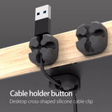 VAORLO Cable Organizer Magnetic Cable Clip For Data Cable Winder For USB Cable Holder Desktop Plug Silicone Wire Retention Clips
