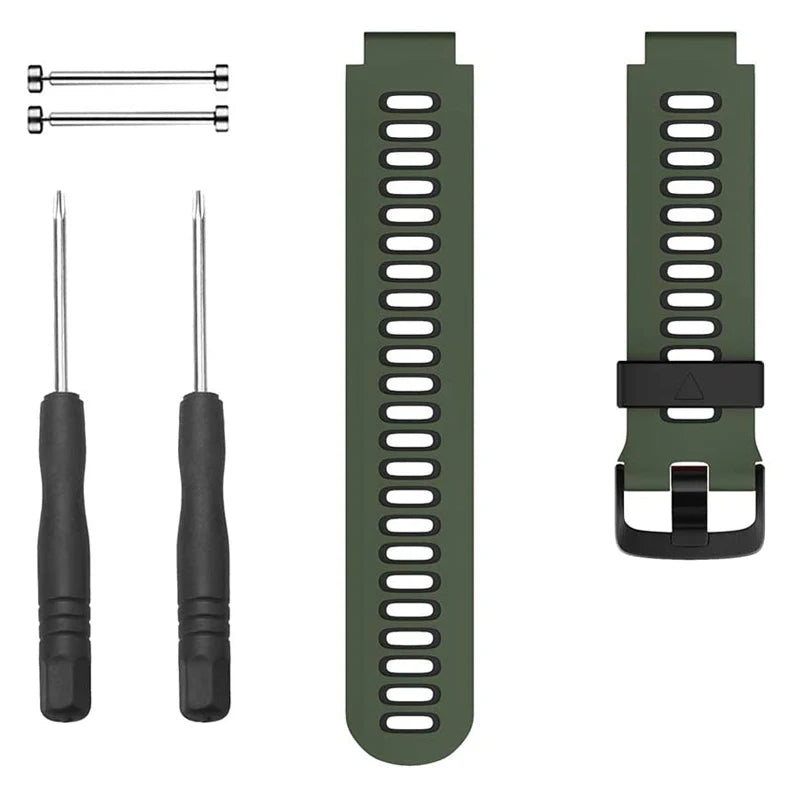 Lot De 6 Boucles En Silicone Noir Pour Bracelet Garmin 22 Mm - Rechange Pour Forerunner 235, 735XT, Etc. - 3