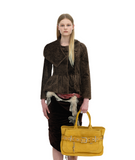 OSOI Tote Brocle Bag – Suede Mustard Combi Cow Leather Korean Designer Tote