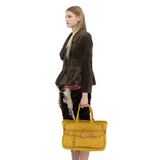OSOI Tote Brocle Bag – Suede Mustard Combi Cow Leather Korean Designer Tote