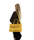 OSOI Tote Brocle Bag – Suede Mustard Combi Cow Leather Korean Designer Tote