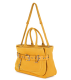 OSOI Tote Brocle Bag – Suede Mustard Combi Cow Leather Korean Designer Tote