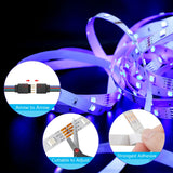 (EU Plug) LED Strip Light RGB 5050 Music Sync Color Changing  Sensitive Built-in Mic, App LED Lights DC12V Flexible